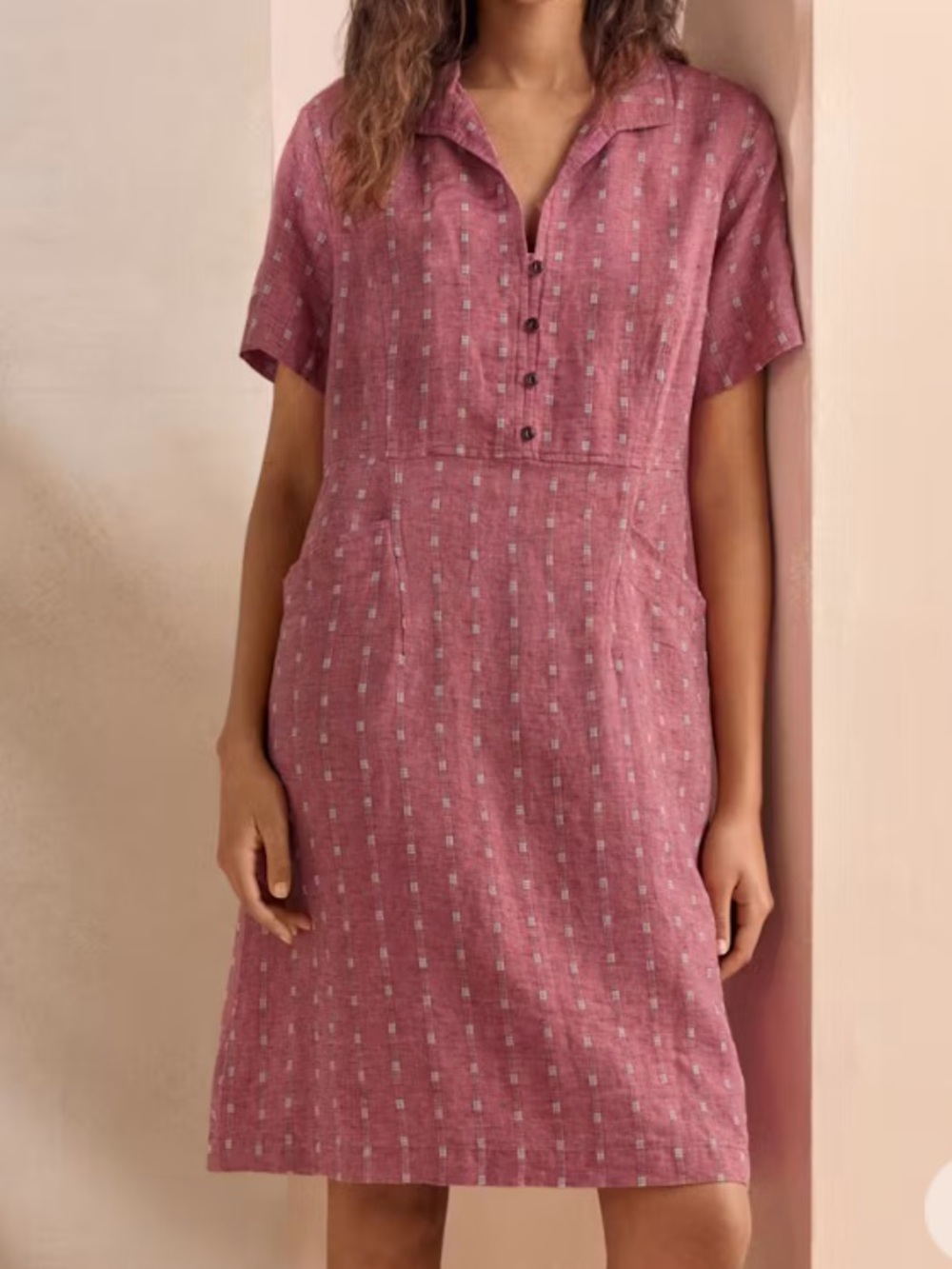 Poetry linen blend short sleeve dress 6 - Picture 2 of 6